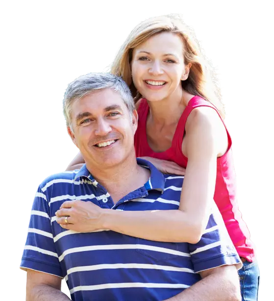 Couple smiling
