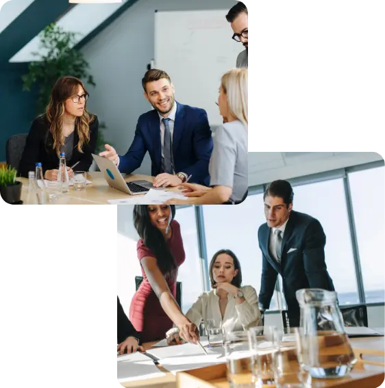 Corporate professionals meeting in office